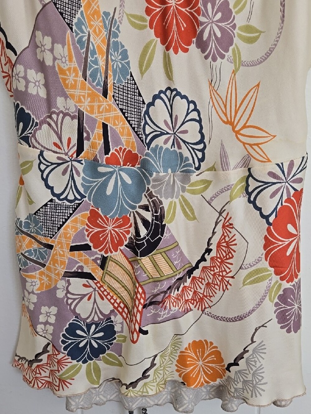 100% Silk Anthropologie Tiny Floral Printed V-Neck Sleeveless Top Size M - Picture 7 of 12